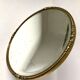 Antique Beveled Mirror with Metal frame Gold colored brass 14 cm diameter