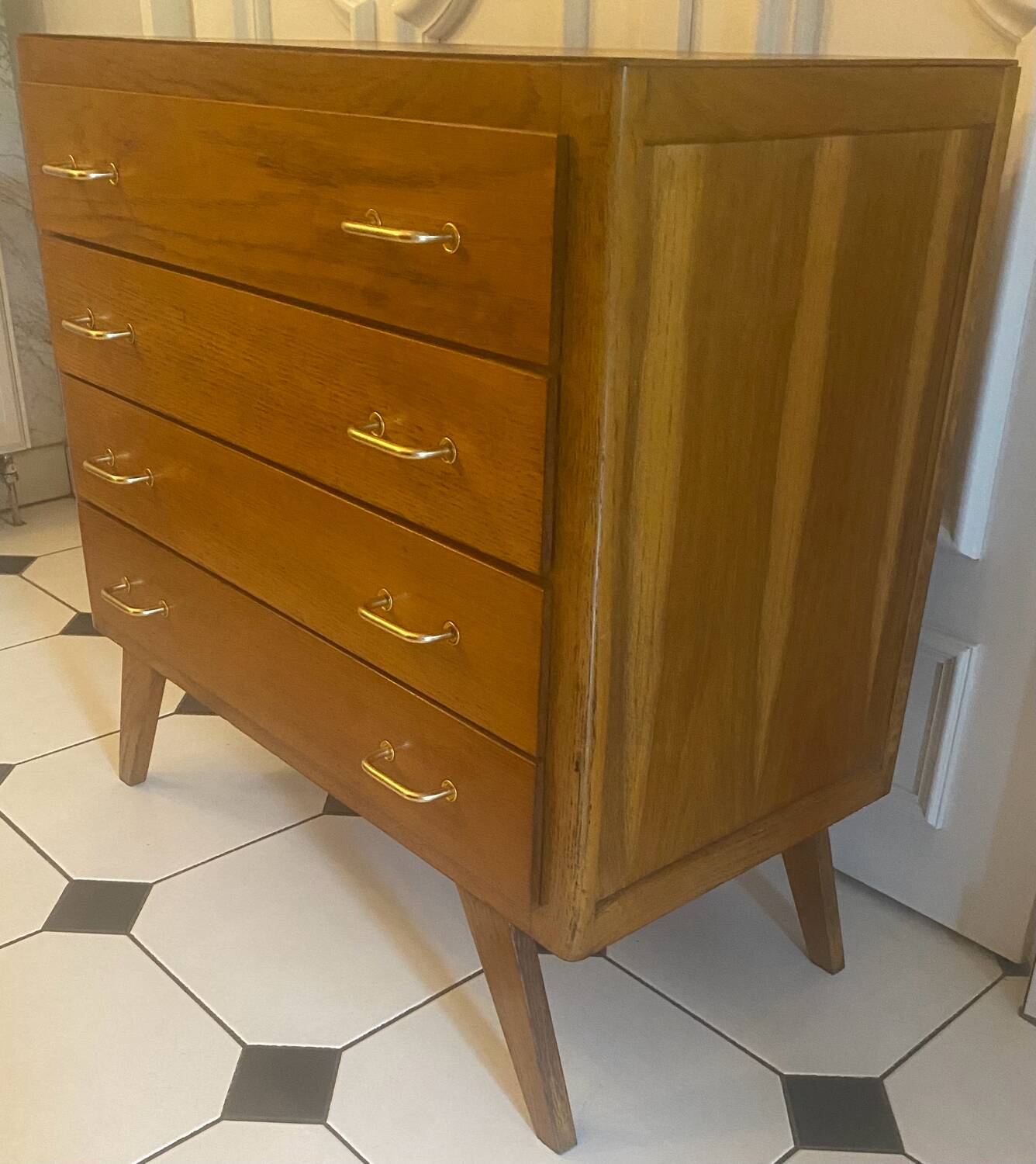 Commode vintage pieds compas