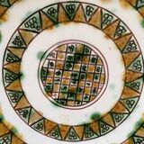 Plate with scarified decoration, signed CHS, Cyprus