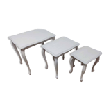 3 painted wooden nesting tables