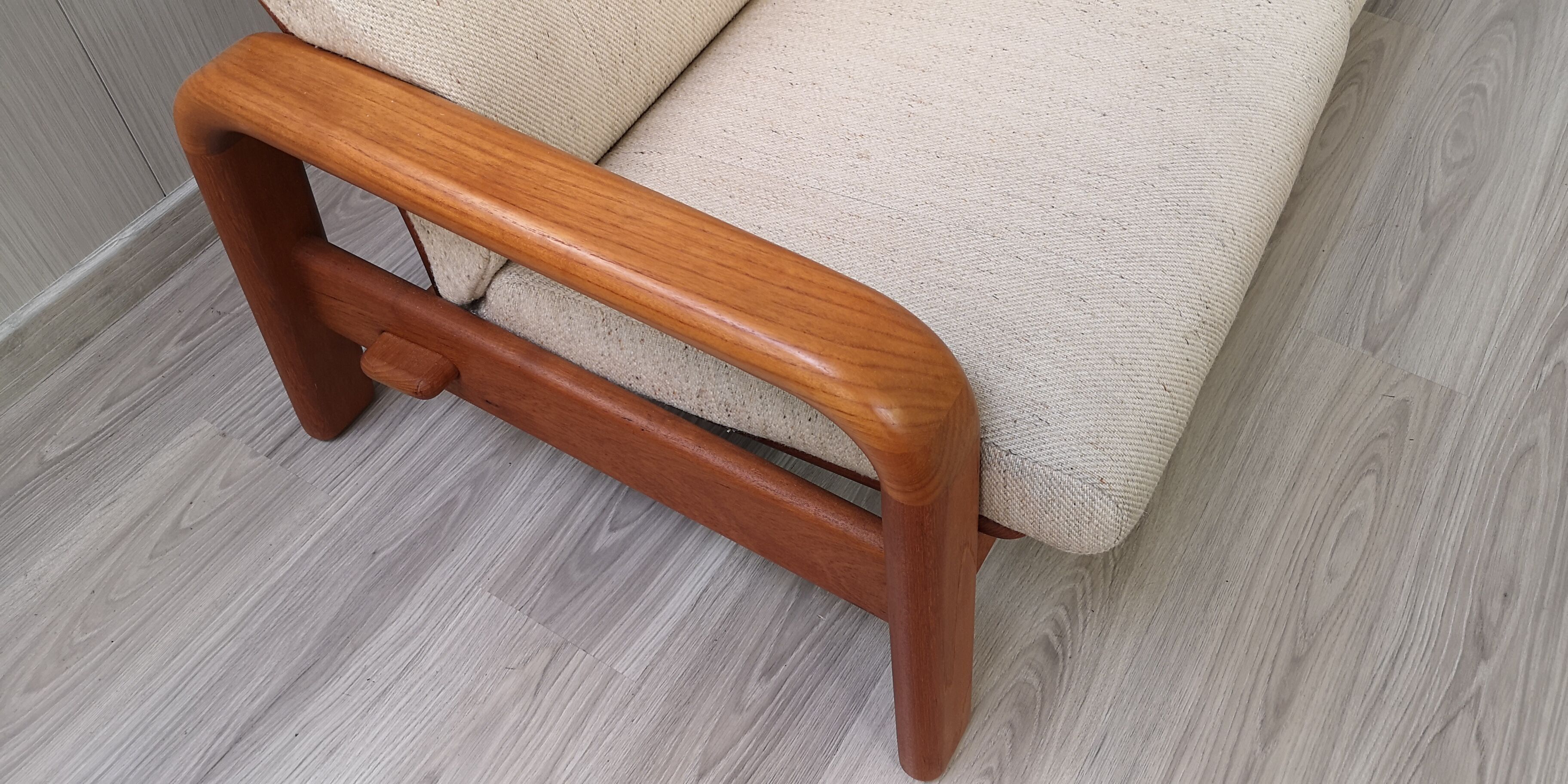 Mid- century three-seater danish teak sofa