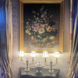 Set of 2 crystal lamps with mother-of-pearl shades