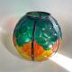 Small round Art Deco vase in painted glass.