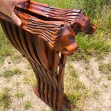 Carved wood Dagobert armchair