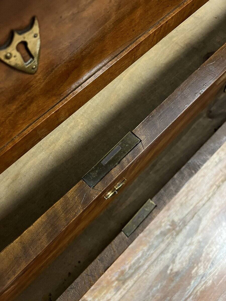 Empire period kneading trough chest of drawers in solid walnut circa 1820