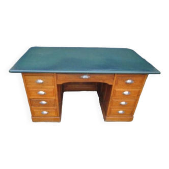 Desk with old oak administration pedestal