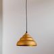 Vintage aluminium ceiling light – 1980s postmodern Memphis style, "bubbly" shape, striped golden yellow cable, Pop Art interior, retro lighting gift