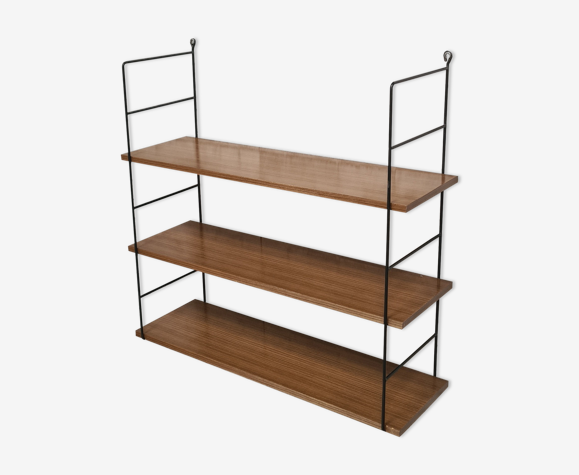 Etagère scandinave 1960 a 70 tablettes formica brun tres bonne etat