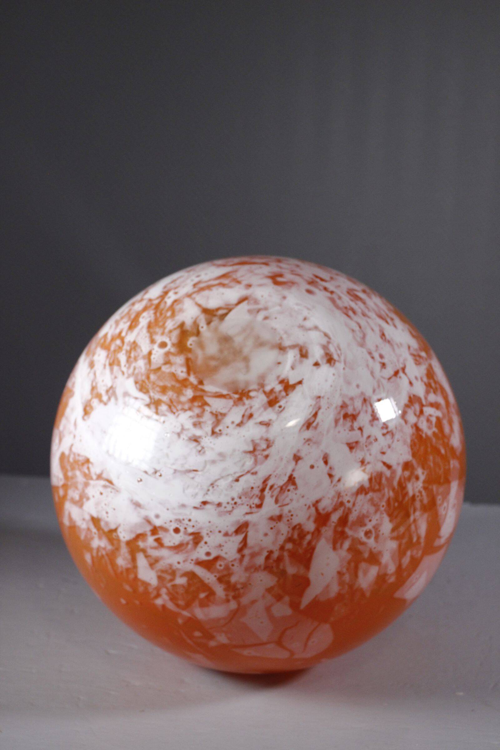 LORRAIN Daum Croismare Nancy Large orange and white marbled vase 1920s