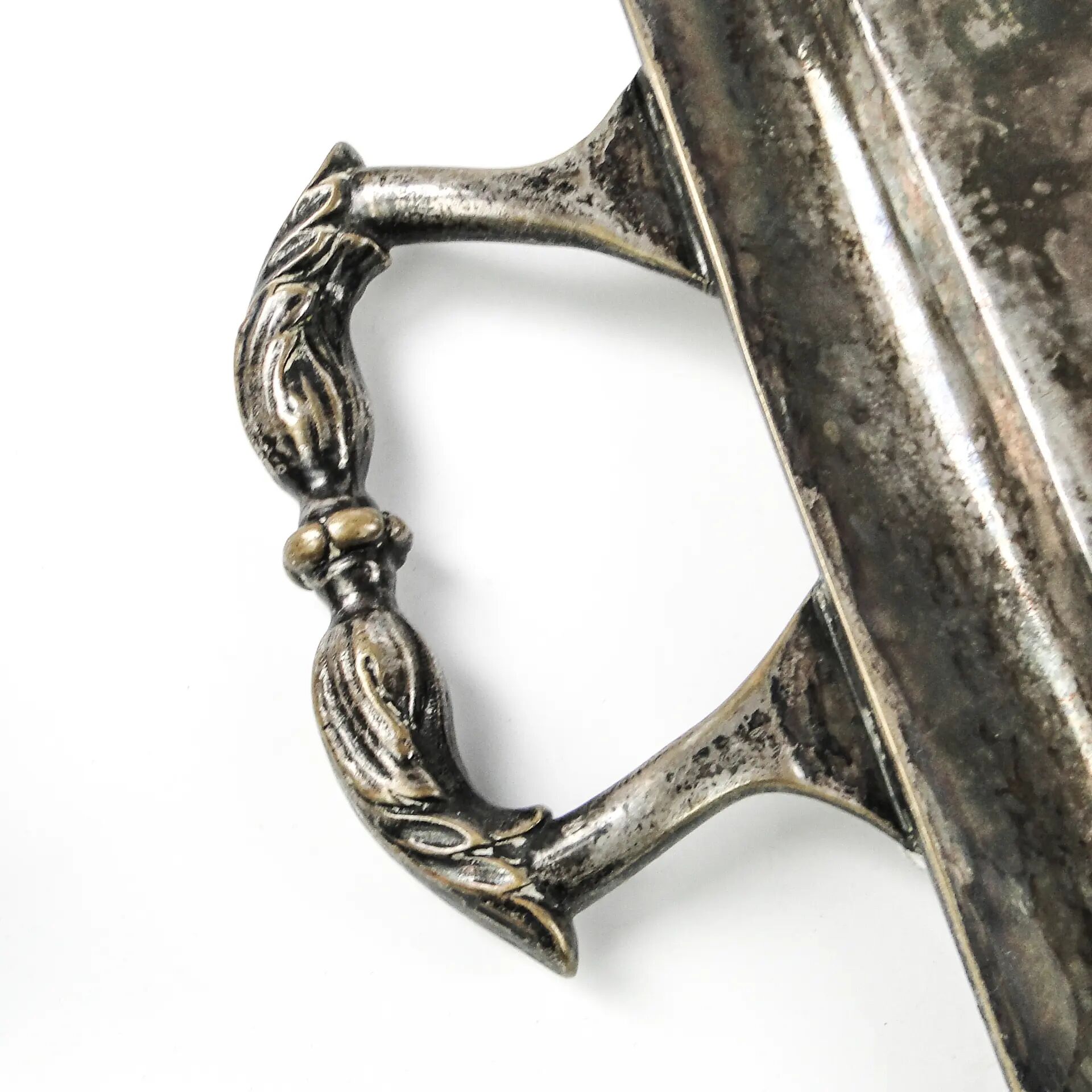 Eclectic serving tray, silver-plated brass, Poland, 19th century