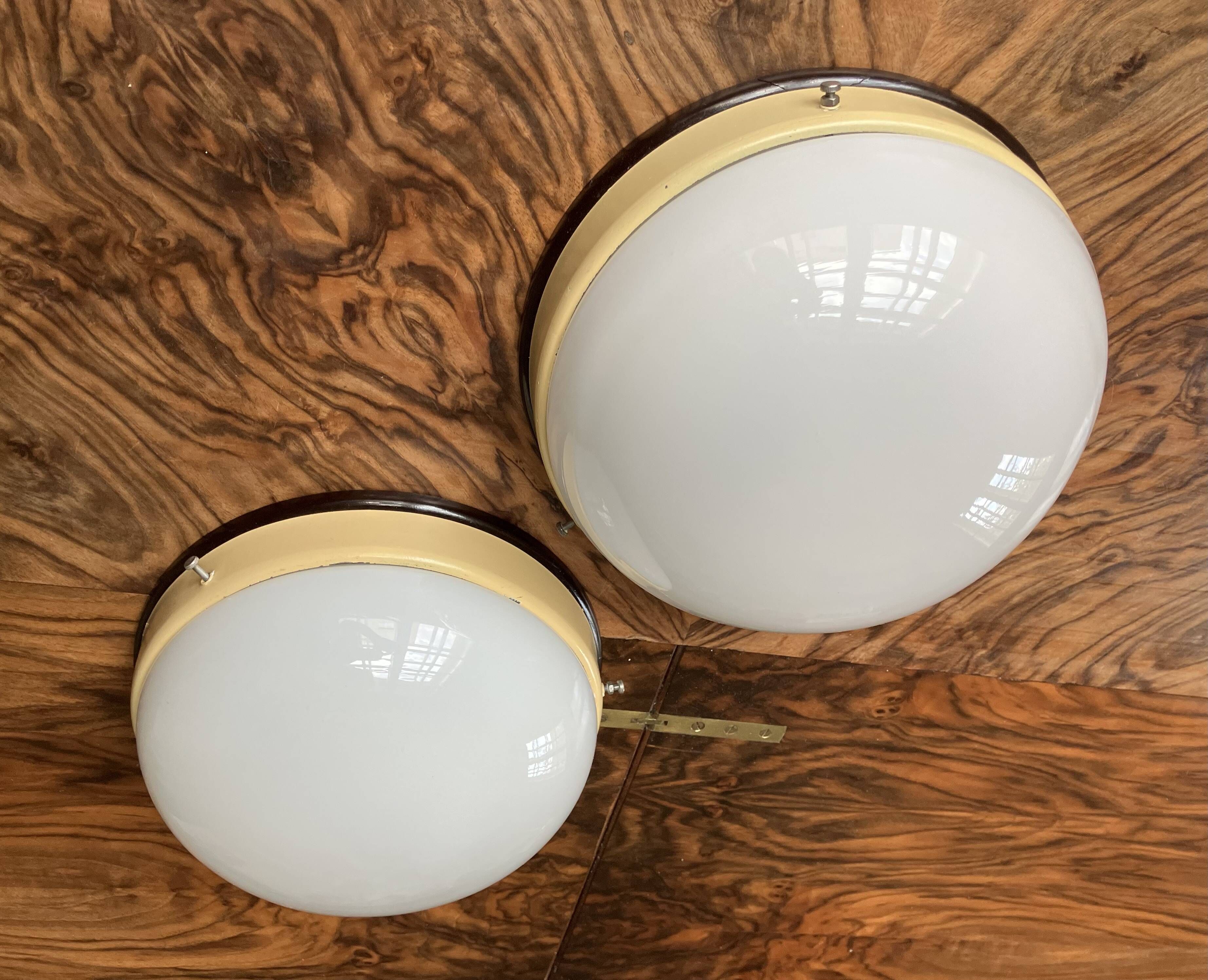 Functionalist / Bauhaus Flush Mount or Wall Lamp, 1940s