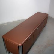 No. 3076 credenza extension in Vitello leather from the Pfister Executive Office Collection for KnollStudio. Circa 1988