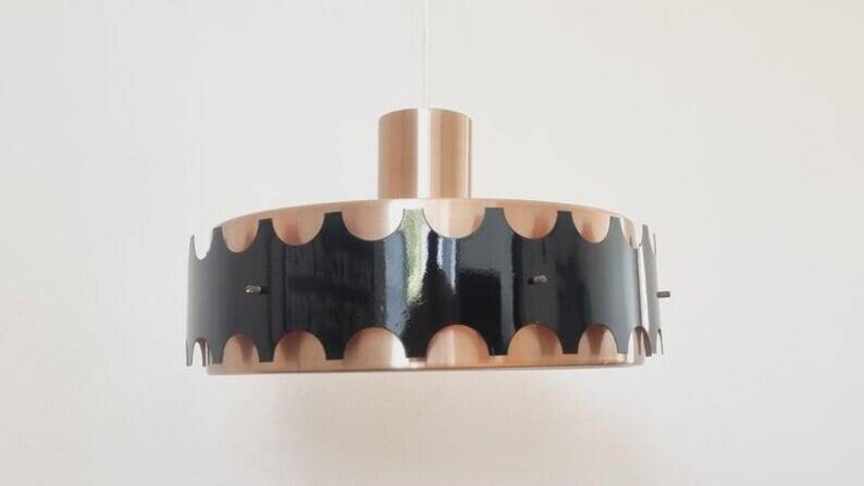Grand pendentif mid-century, Jo Hammerborg, Danemark, années 1970