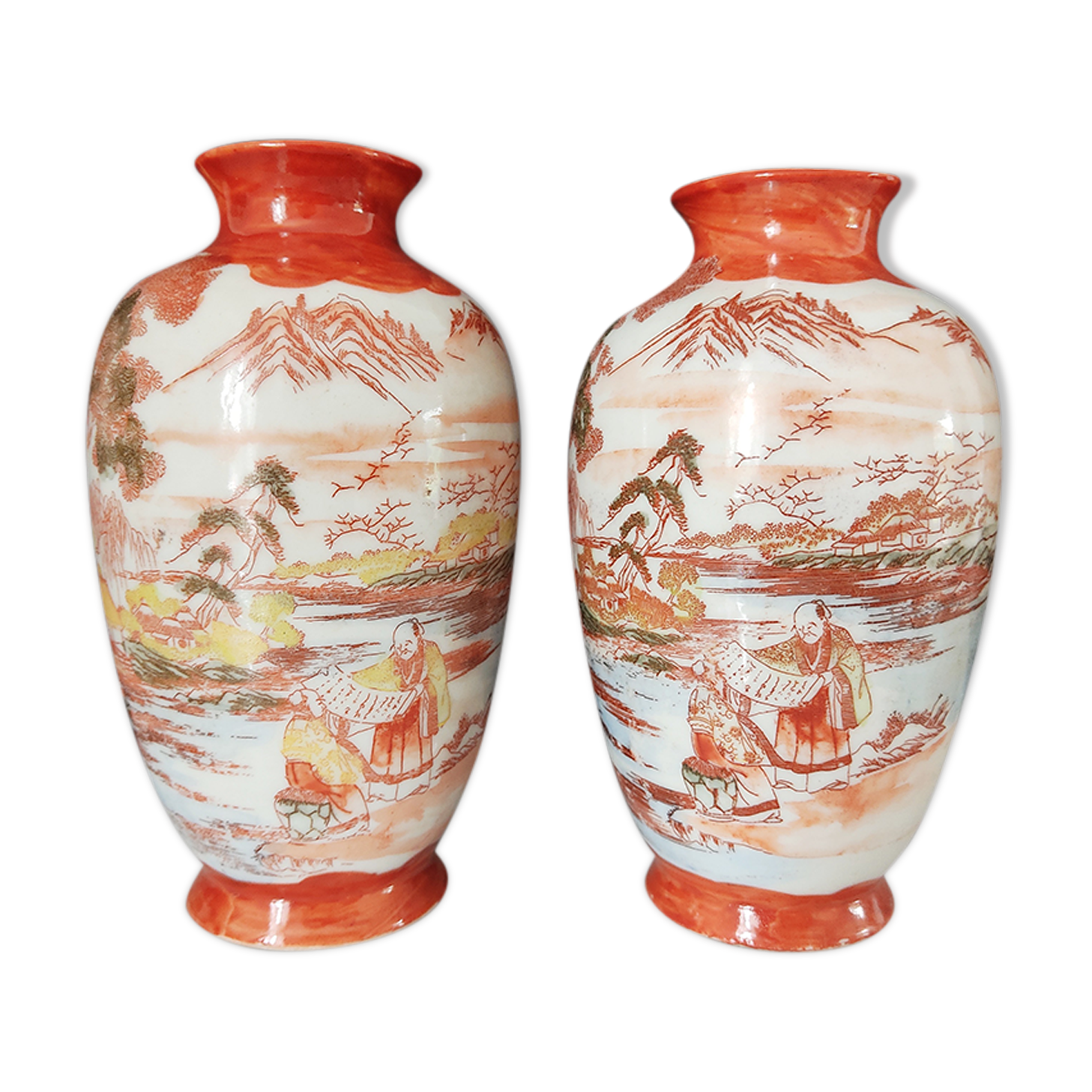 Pair of japanese porcelain vases