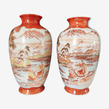 Pair of japanese porcelain vases