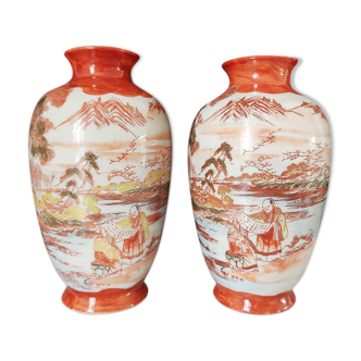 Pair of japanese porcelain vases