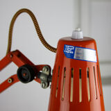Orange adjustable achitect table lamp by tep, 1970s