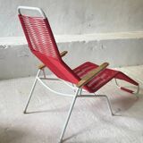 Vintage 1970s Elefant Möbel Spaghetti reclining chair for the garden.