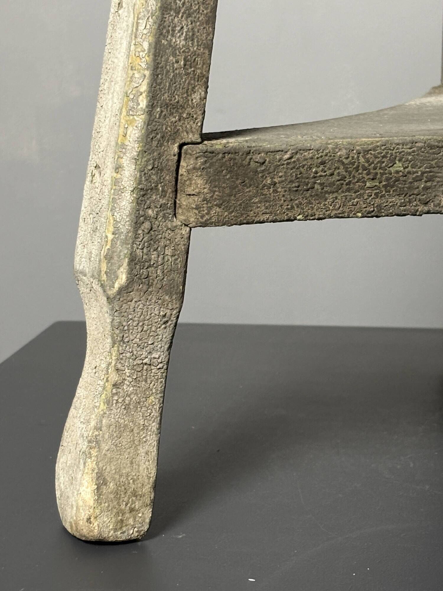Antique distressed wabi sabi rustic patinated farmhouse workers stool 1900s
