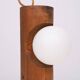 Temde Brutalist solid Pine Hang or Table lamp 1960s Swiss