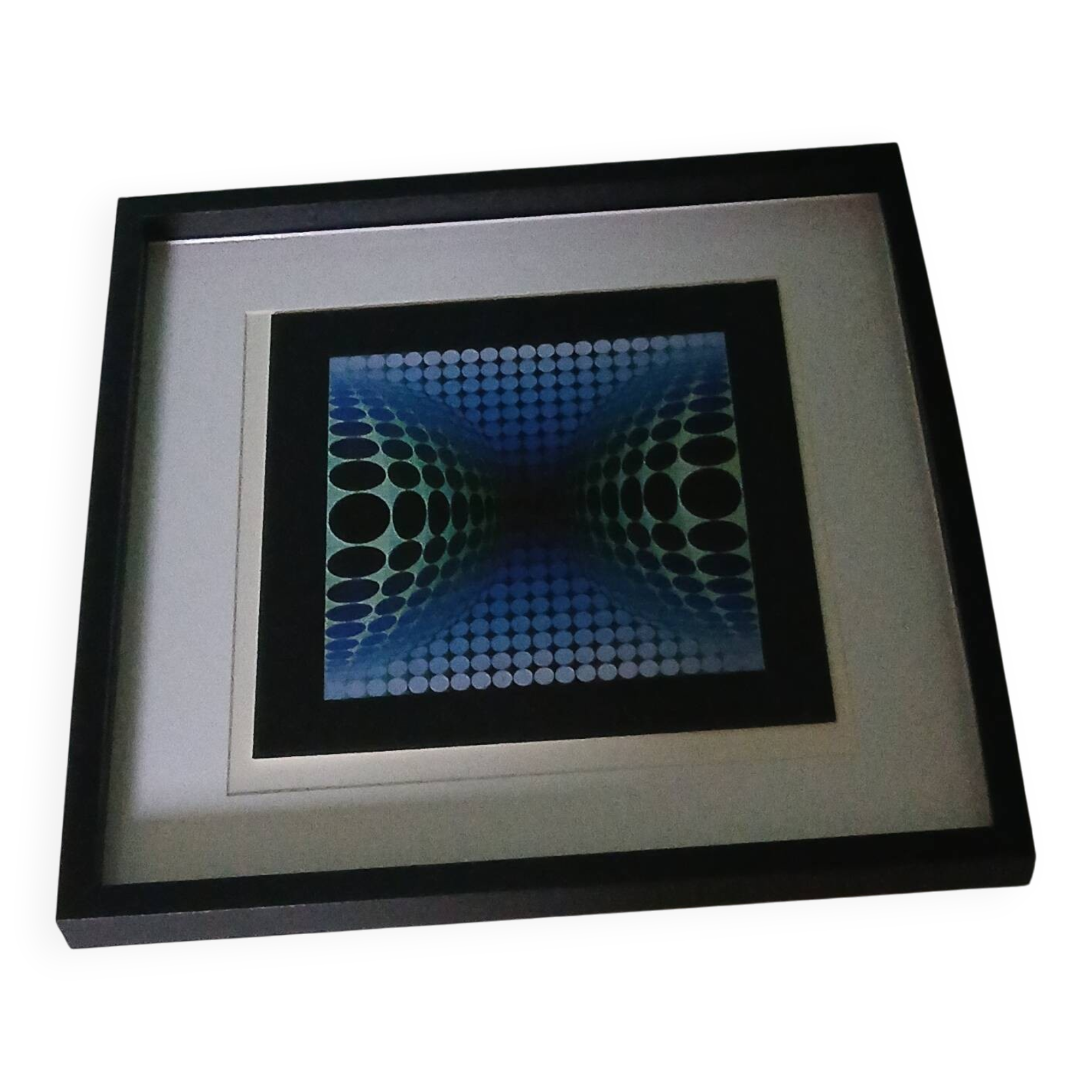 Tableau Vintage Art Optique - Victor Vasarely - Frame 40x40cm