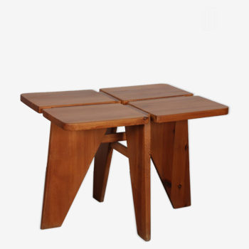 Table de repas en bois, travail tchèque des années 1960