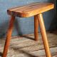 Solid wood tripod stool from the 50s