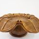60s Italian design flower coffee table in rattan and glass marquetry