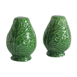 Salt and pepper shaker slurry cabbage leaves