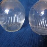 Lot of 2 crystal carafes hand-sized ass millstone
