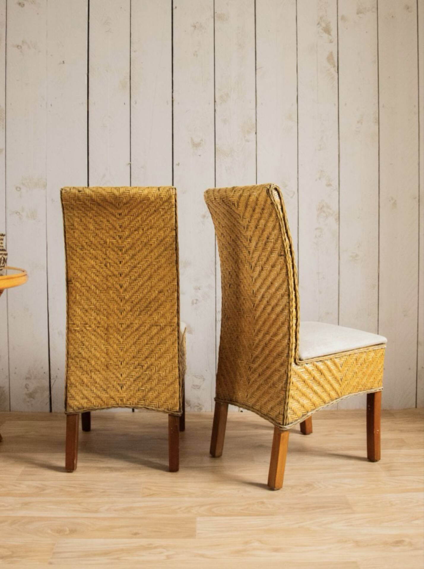 Paire de chaises en rotin