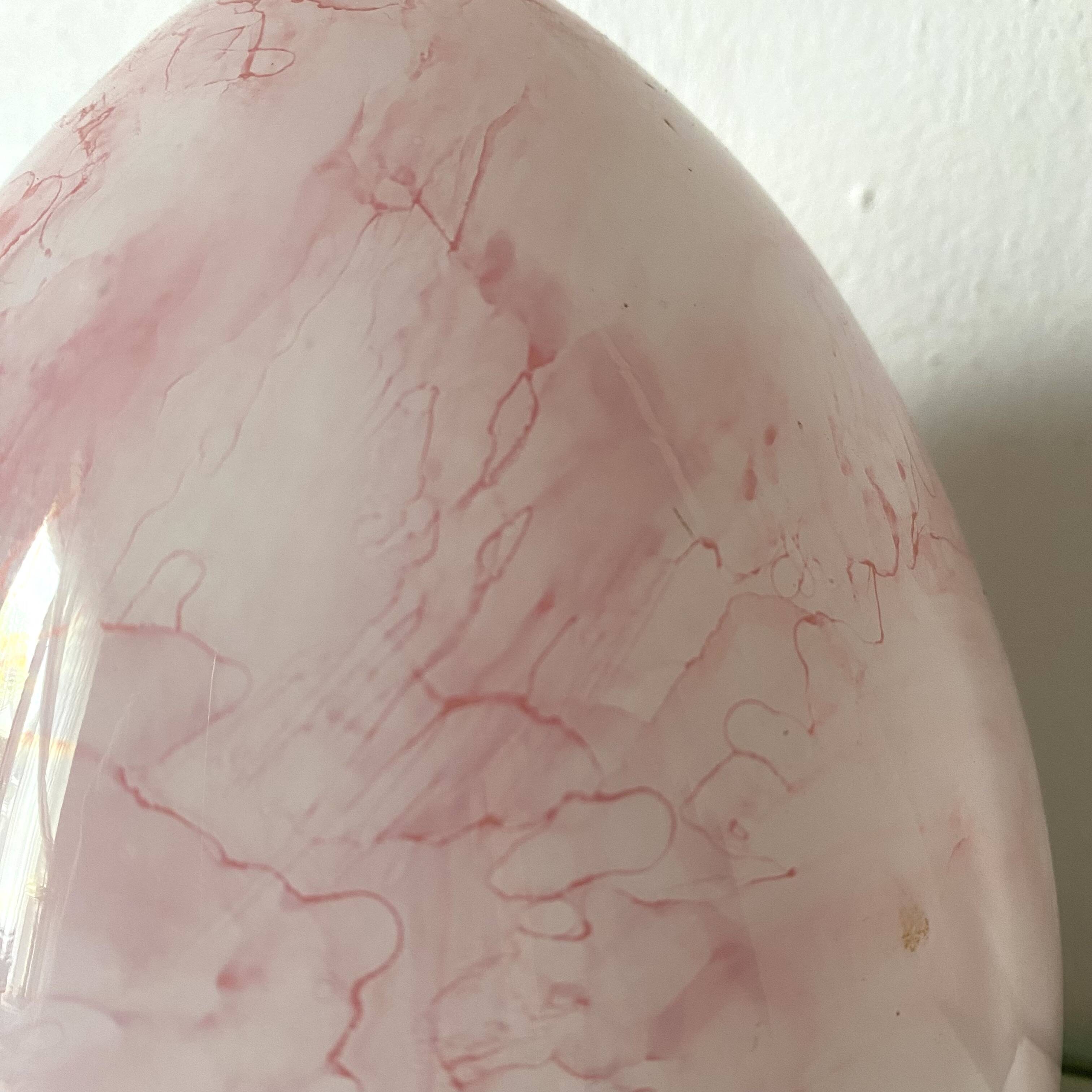Pink marbled egg lamp, 80s
