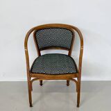 Armchair No. 715 Gustav Siegel for Kohn, Fabric and Wood, Austria, 1900s - New Upholstery