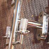 Fontana Arte, Set of 3 4-Light Wall Lamps, White Murano Glass, Italy