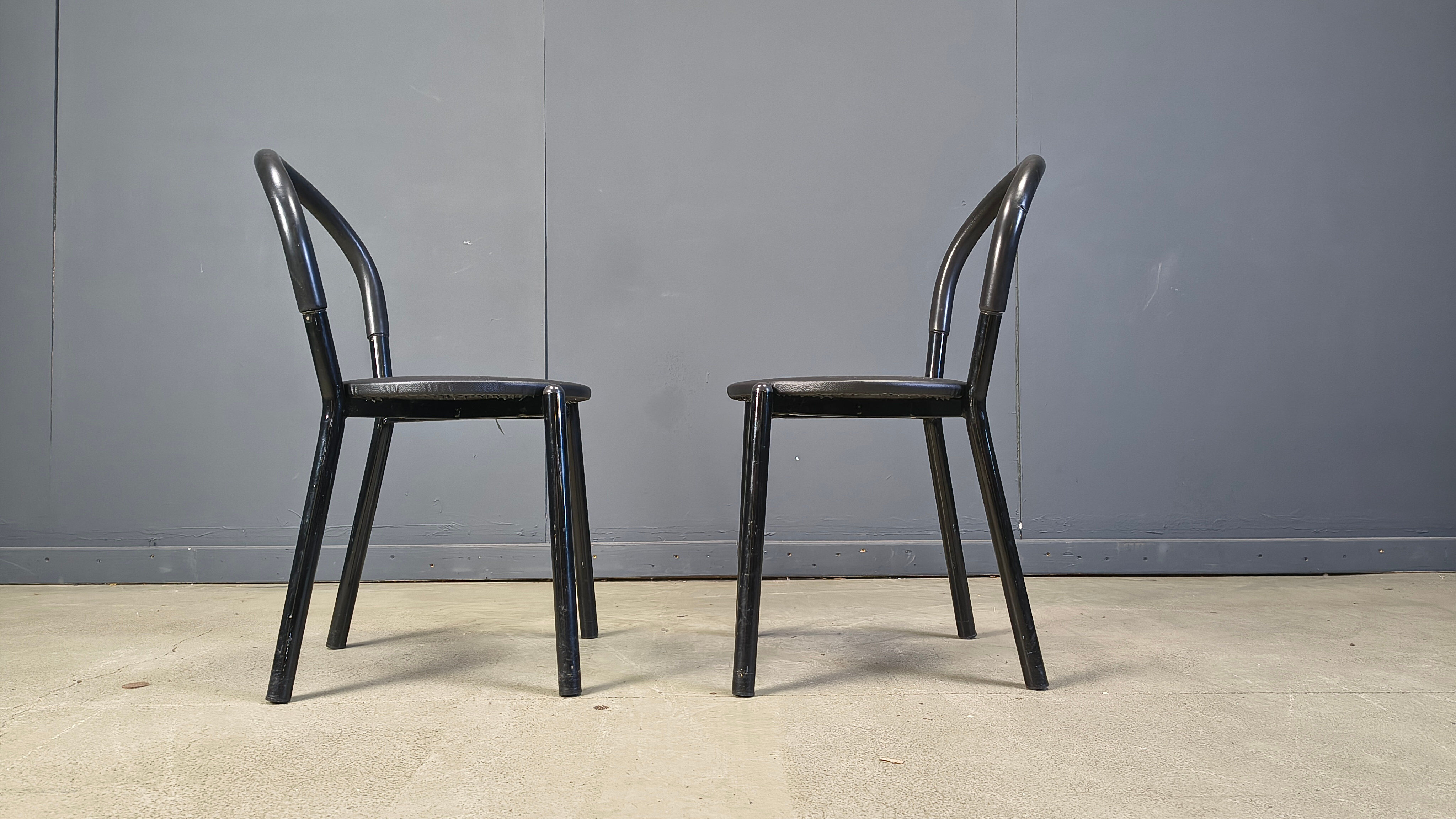 Postmodern Italian dining chairs set of 4 - 1980s