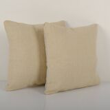Turkish handwoven unique white hemp kilim pillow covers
