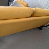 Yellow leather sofa by Tito Agnoli at Poltrona Frau