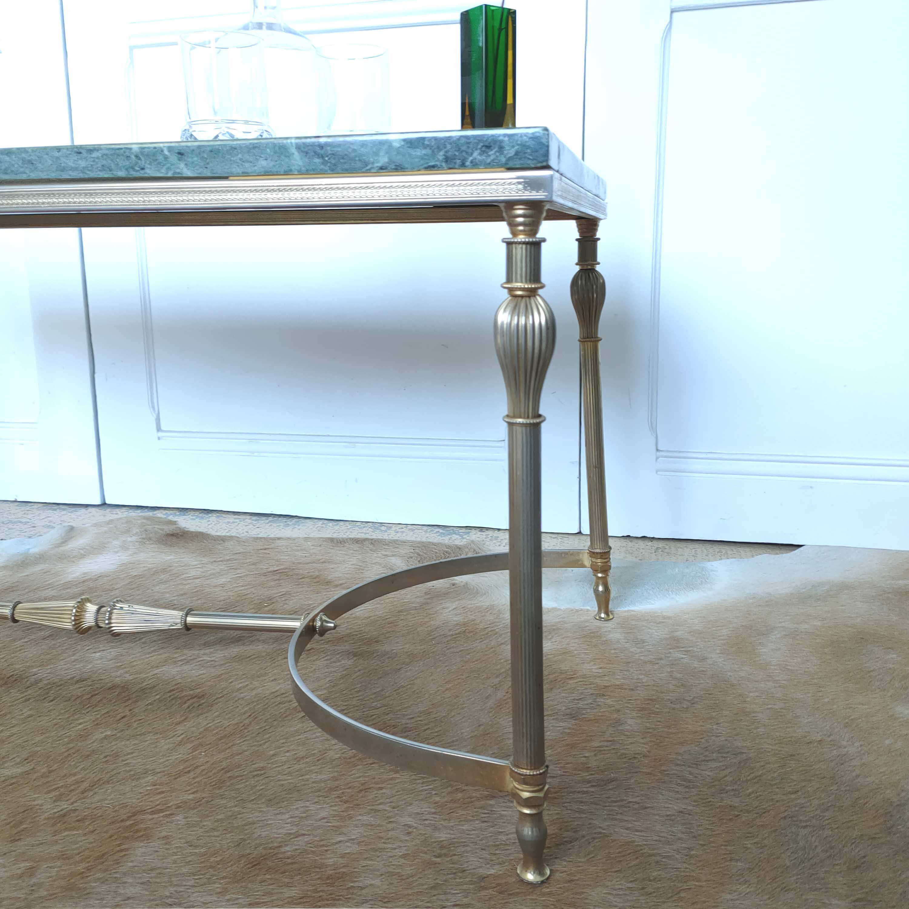 Gold and green marble coffee table