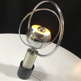 Vintage Table Lamp • Rings • Steel/Wood • Space Age • 1970