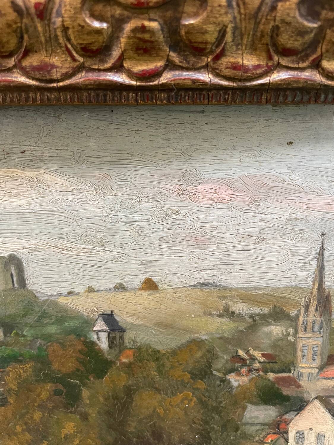 Painting view of Palaiseau J.Ansel 1955