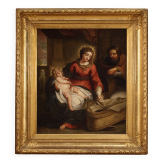 18th century Flemish religious painting Holy Family