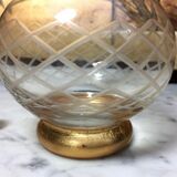 Carafe in chiseled and gilded glass, Circa 1940