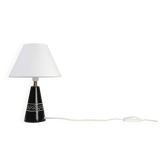 Black ceramic table lamp with sgraffito detail, Scandinavia, 1960s/1970s