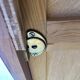 Vintage Parisian wardrobe with one mirrored door from the 60s in pine and wood