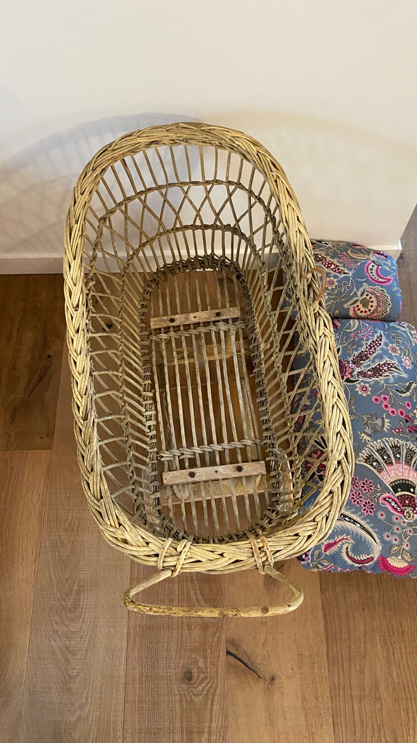 Cradle for vintage rattan doll