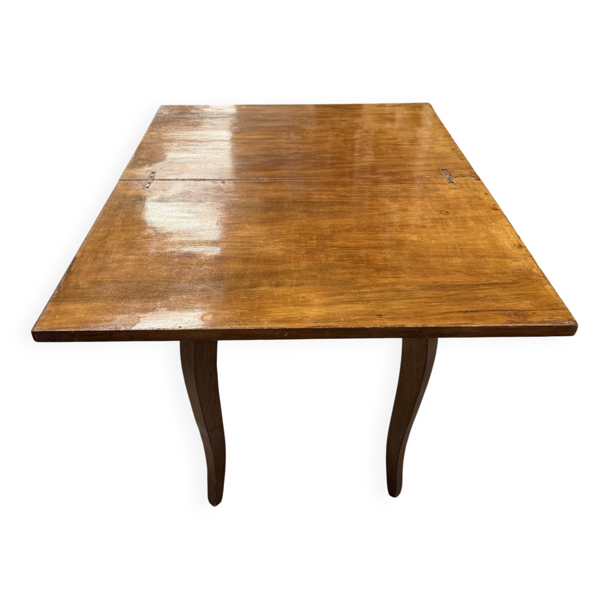 Lacquered oak table - rotating and foldable top