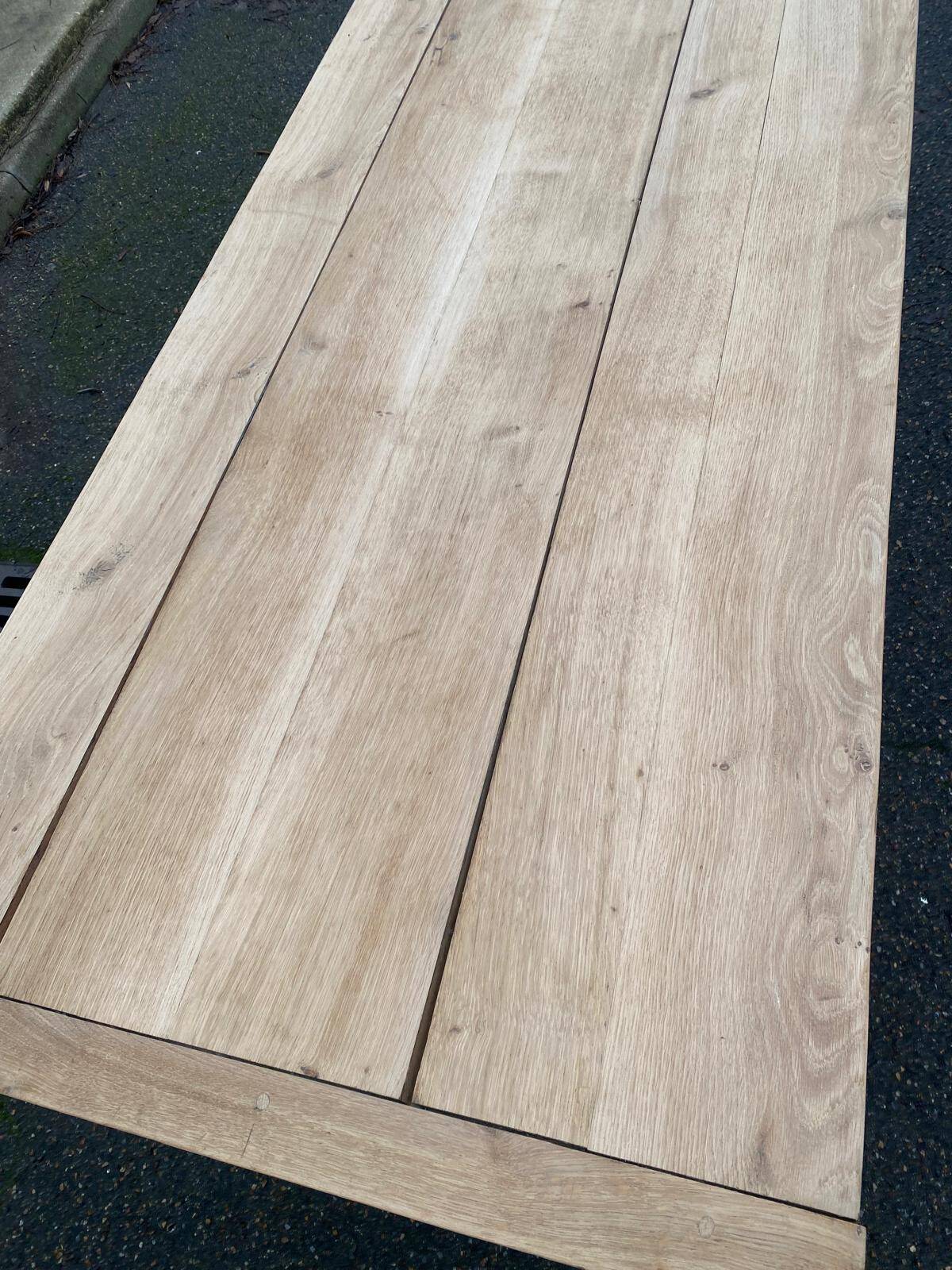 Renovated farmhouse table in solid oak from the 18th century, 240cm.