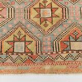 6x10 Pale Red Green Tribal Wool Kilim Rug, 189x300Cm