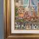Mid-Century Modern Swedish "Balcony Garden" Vintage Oil Painting, Framed