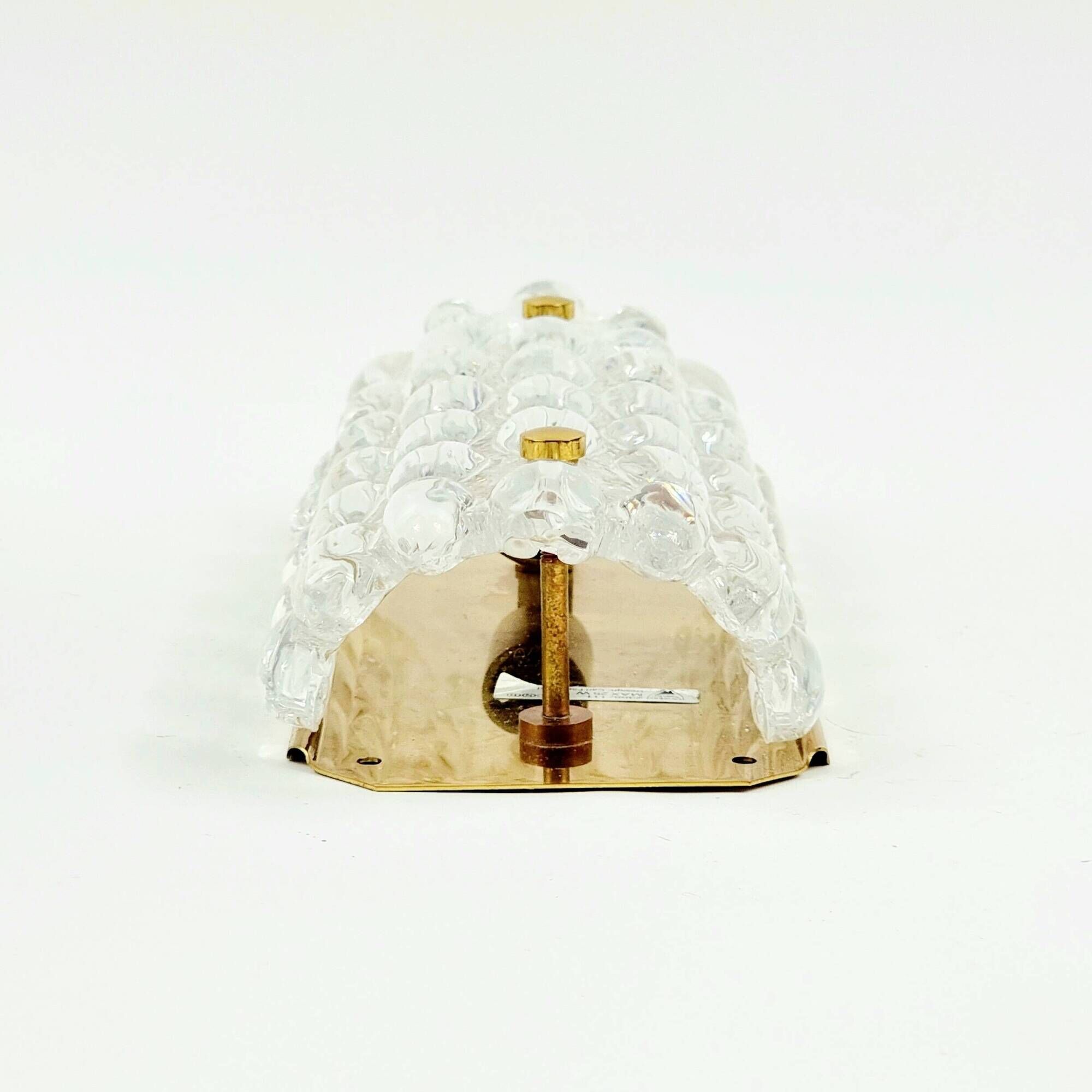 Mid Century Scandinavian Glass & Brass Wall Light by C. Fagerlund, 1960s
